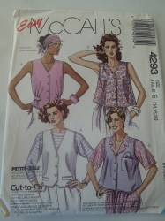 4293 UNLINED BUTTON FLARE OR SEMI FIT VESTS PATTERN 14-18